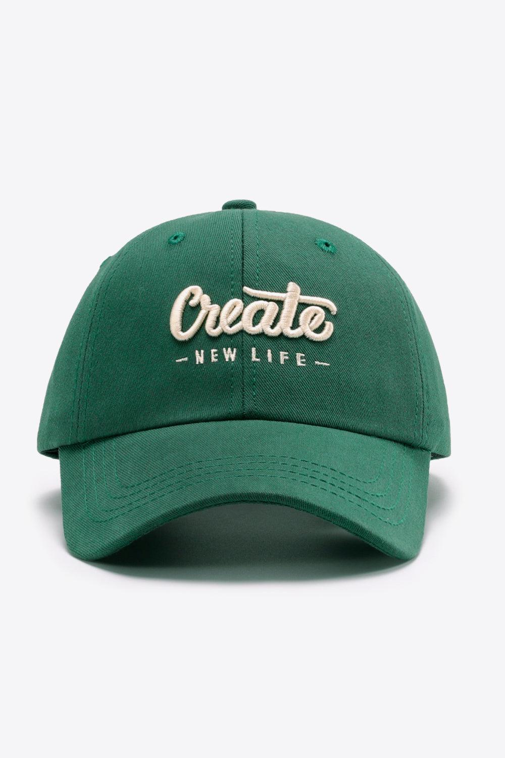 CREATE NEW LIFE Adjustable Cotton Baseball Cap BLUE ZONE PLANET