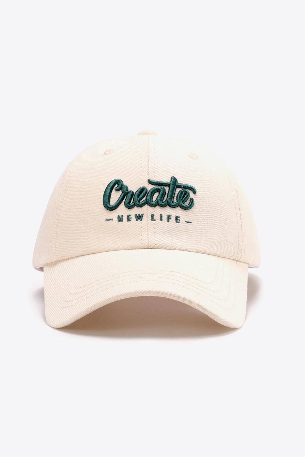 CREATE NEW LIFE Adjustable Cotton Baseball Cap BLUE ZONE PLANET