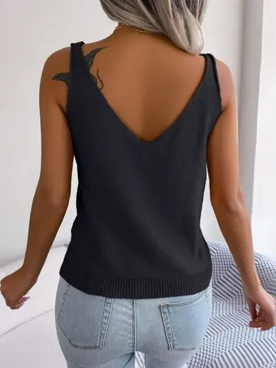 Cable-Knit Scoop Neck Knit Vest BLUE ZONE PLANET