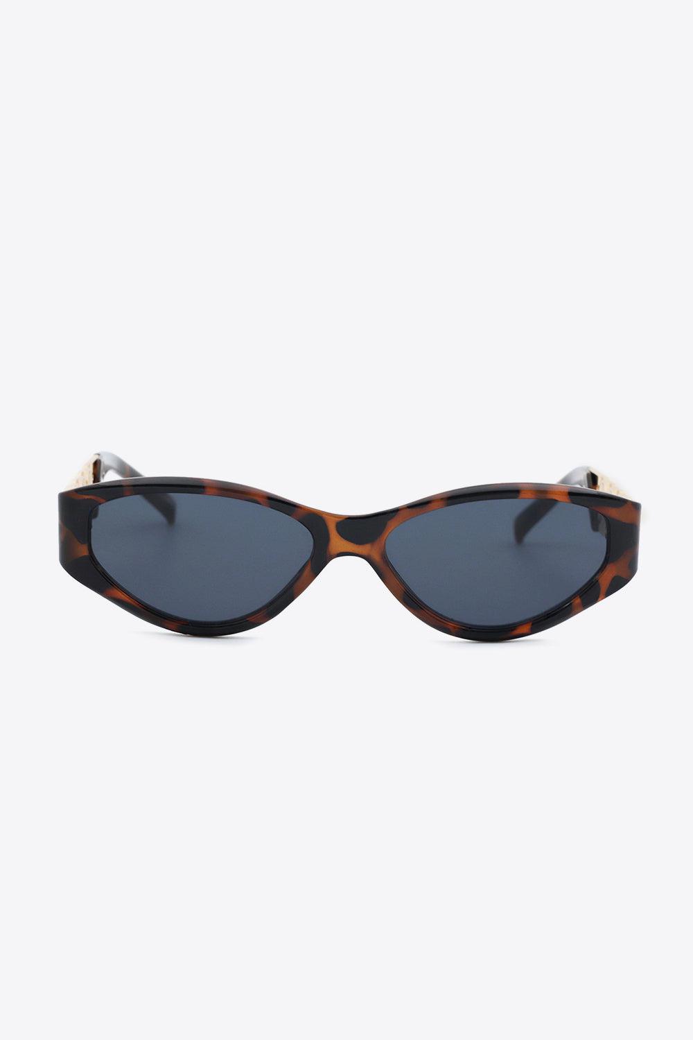 Chain Detail Temple Cat Eye Sunglasses BLUE ZONE PLANET