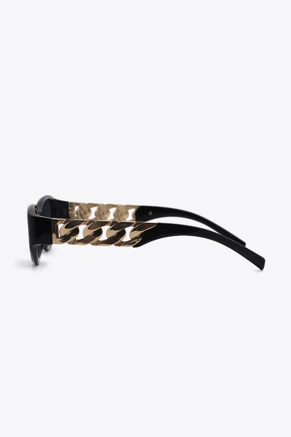 Chain Detail Temple Cat Eye Sunglasses BLUE ZONE PLANET