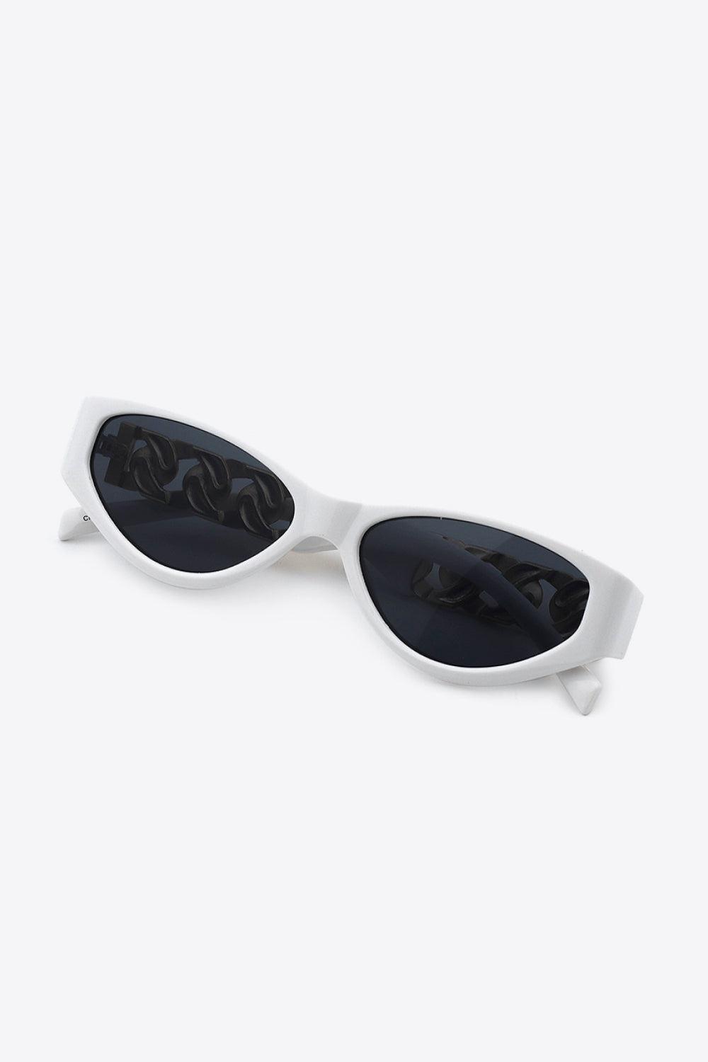 Chain Detail Temple Cat Eye Sunglasses BLUE ZONE PLANET