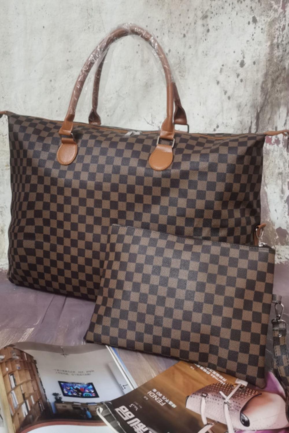 Checkered Two-Piece Bag Set BLUE ZONE PLANET