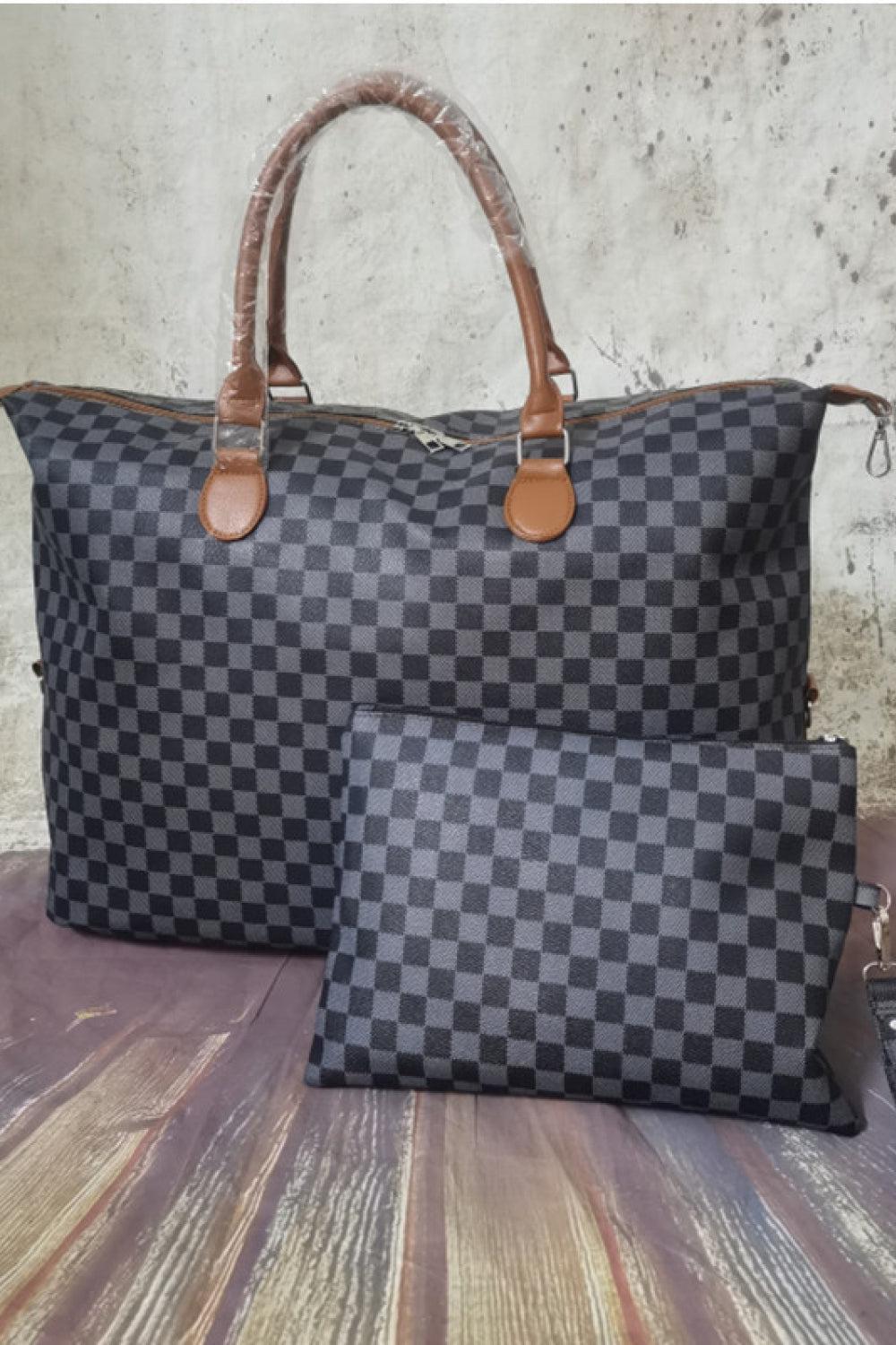 Checkered Two-Piece Bag Set BLUE ZONE PLANET