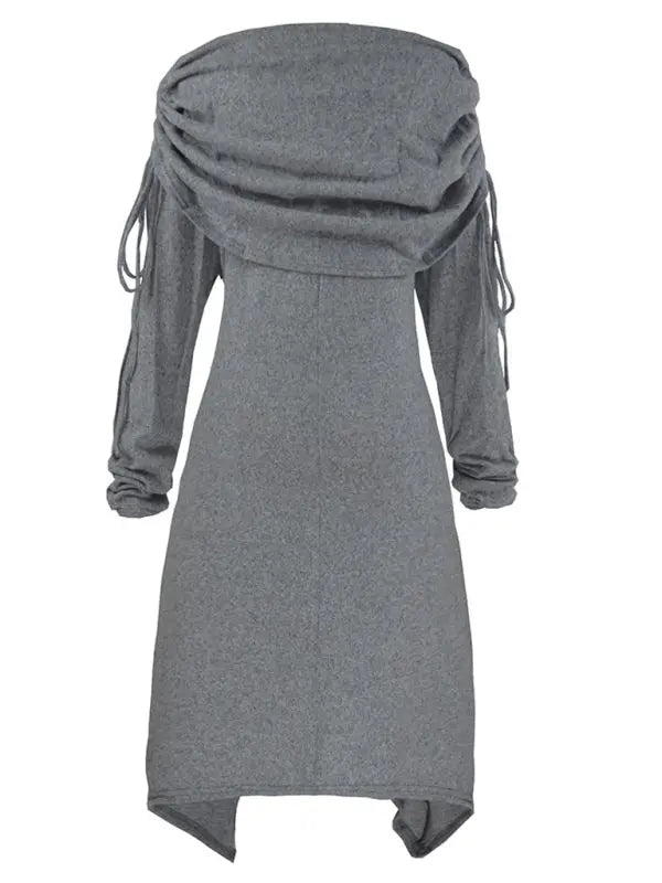 Christmas women's snowman print pleated collar irregular drawstring dress kakaclo