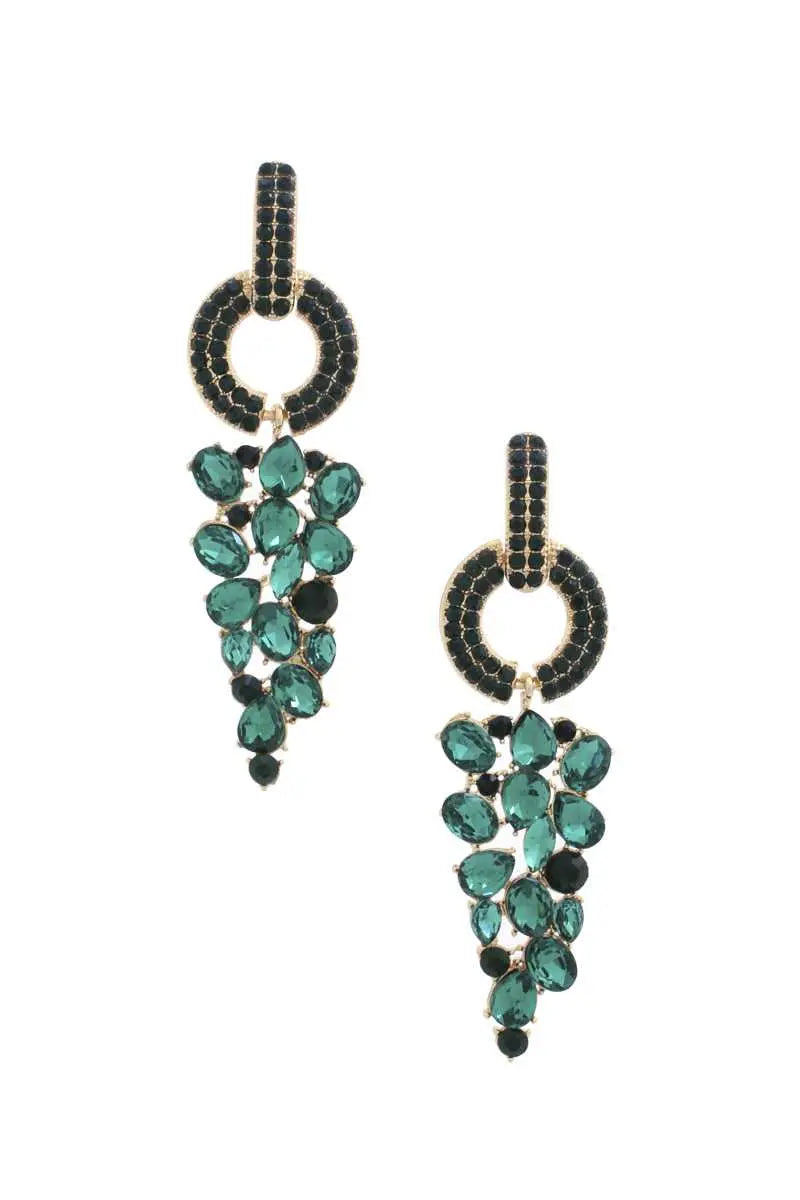 Circle Rhinestone Earring Blue Zone Planet