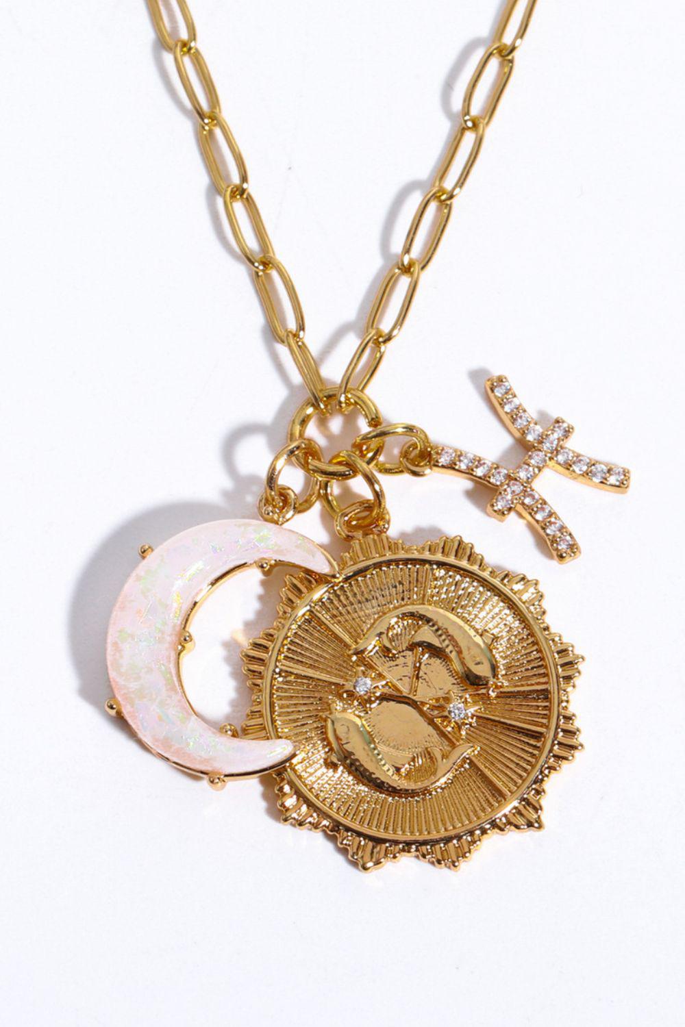 Constellation and Moon Pendant Copper Necklace BLUE ZONE PLANET