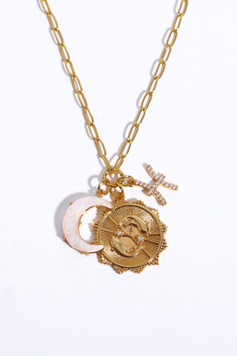 Constellation and Moon Pendant Copper Necklace BLUE ZONE PLANET