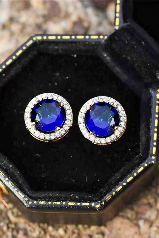 Contrast 2 Carat Moissanite Platinum-Plated Stud Earrings BLUE ZONE PLANET