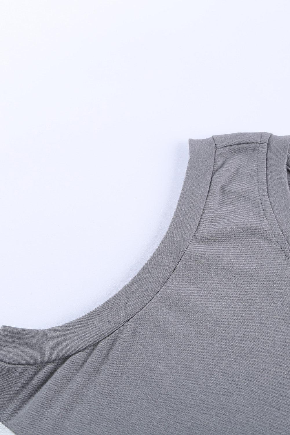 Contrast Round Neck Tank Top BLUE ZONE PLANET