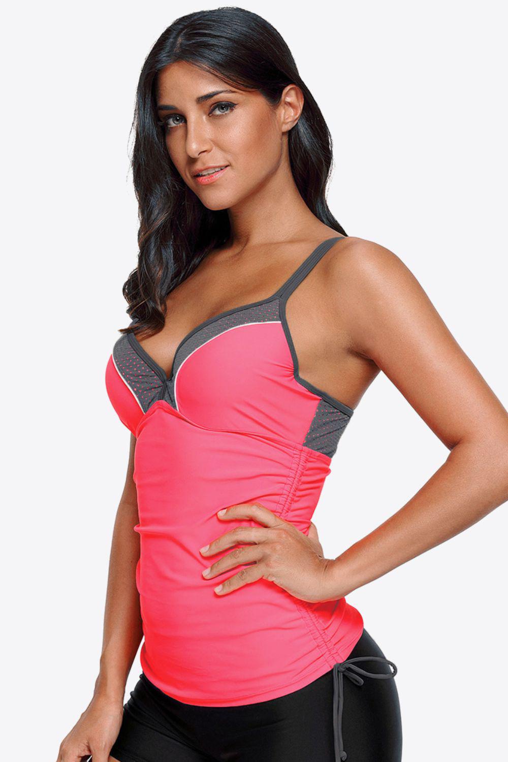 Contrast Sweetheart Neck Swim Cami BLUE ZONE PLANET