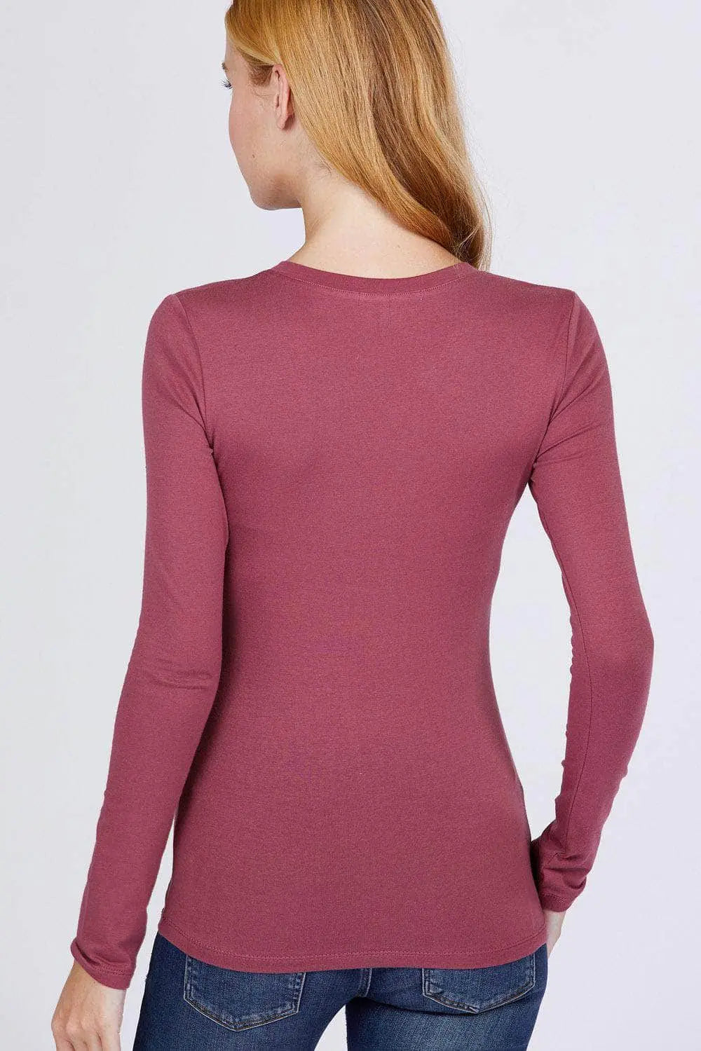 Cotton Jersey V-neck Top Blue Zone Planet