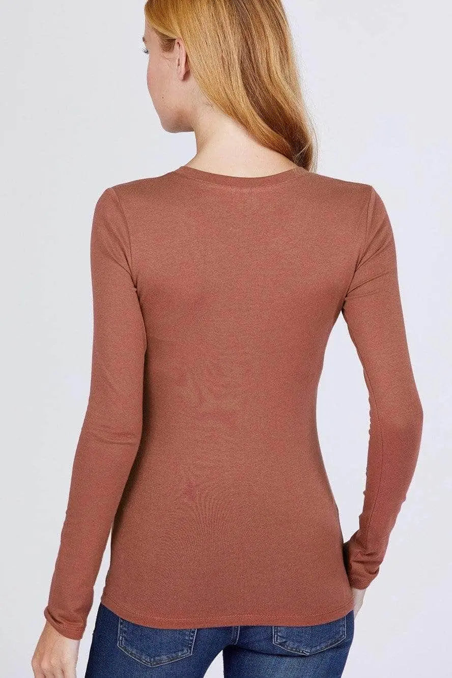 Cotton Jersey V-neck Top Blue Zone Planet