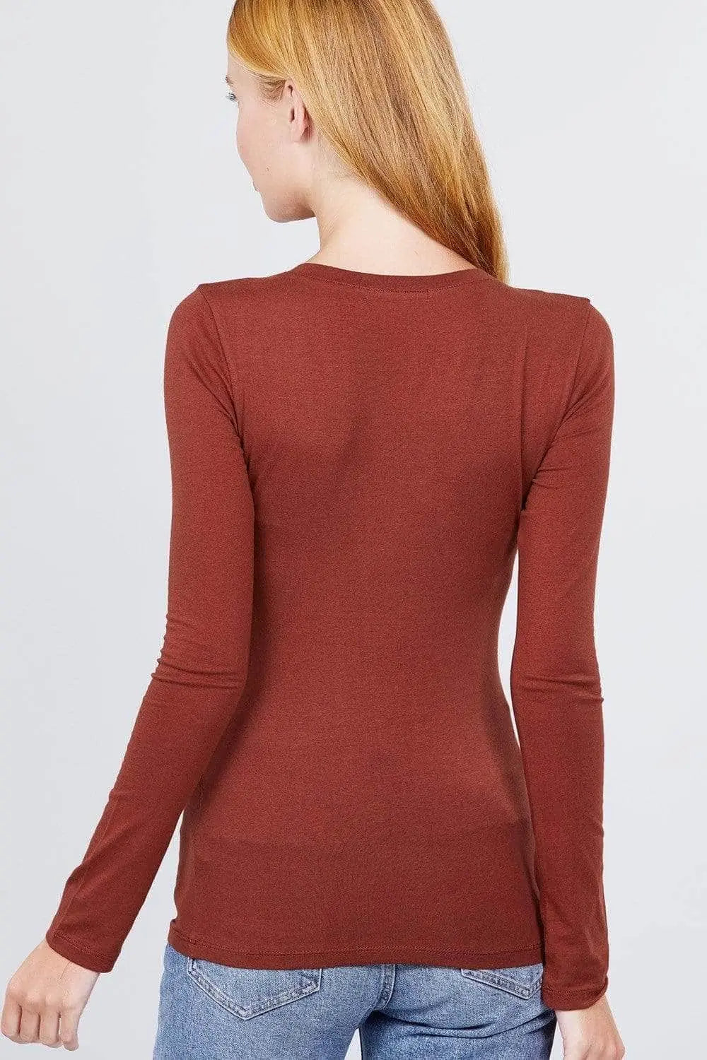 Cotton Jersey V-neck Top Blue Zone Planet