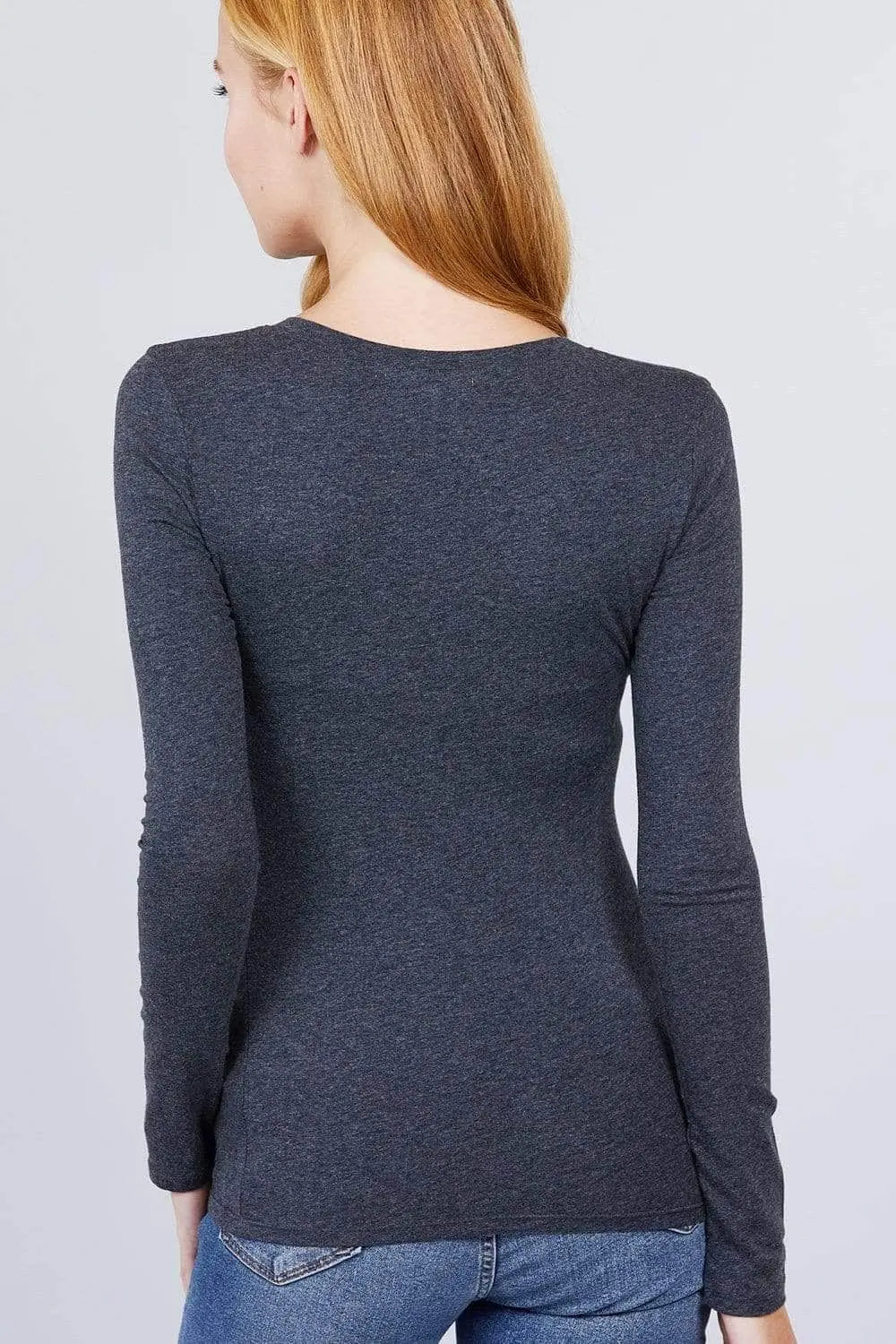 Cotton Jersey V-neck Top Blue Zone Planet