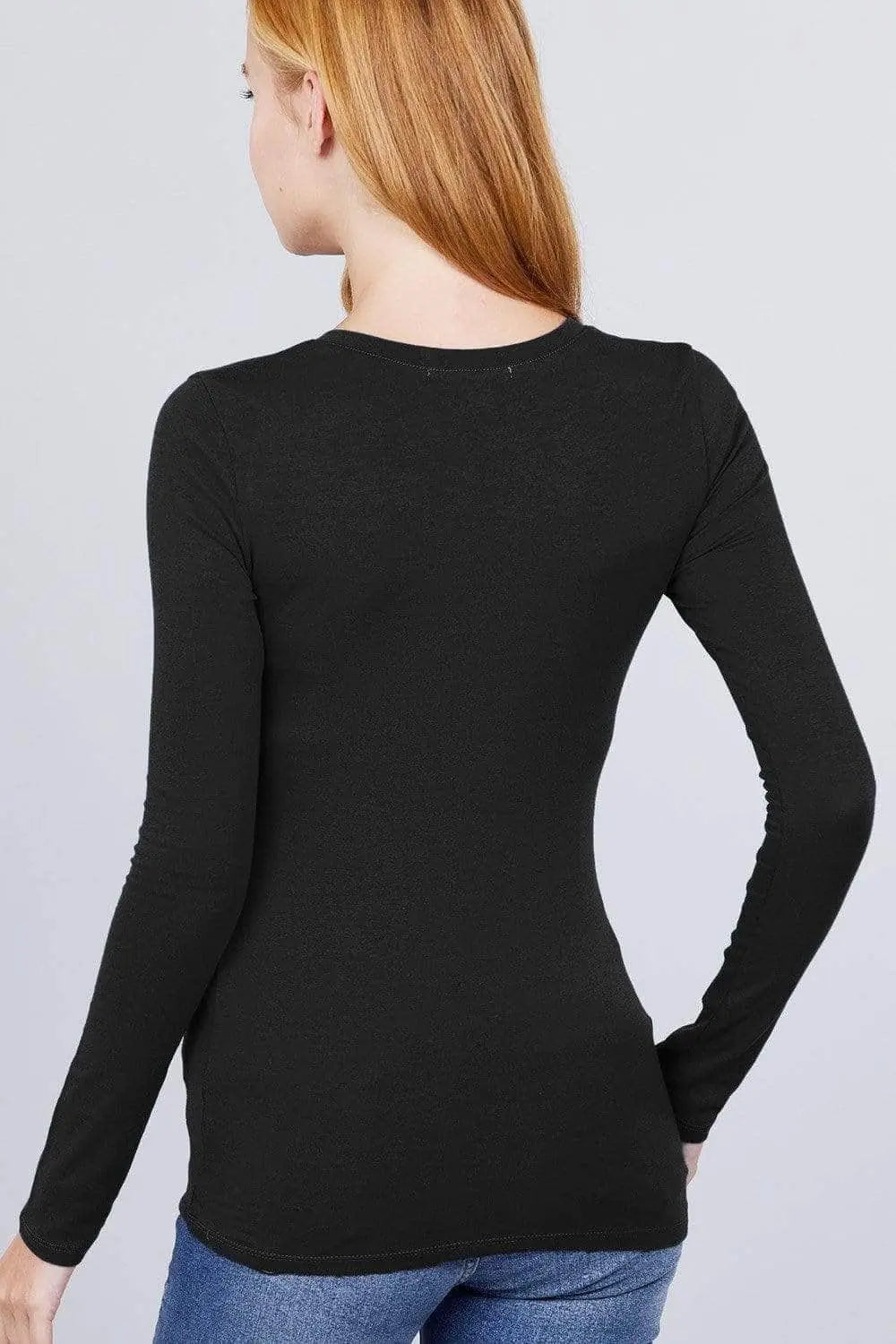 Cotton Jersey V-neck Top Blue Zone Planet