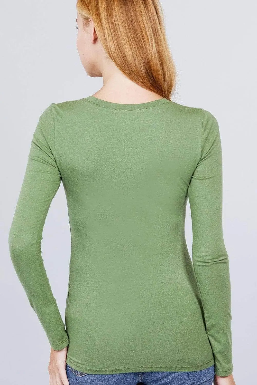 Cotton Jersey V-neck Top Blue Zone Planet
