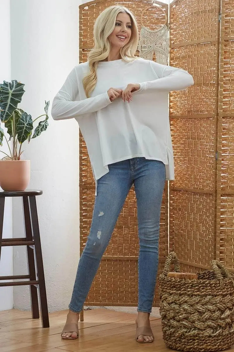 Criss Cross Open Back Longsleeve Top Blue Zone Planet