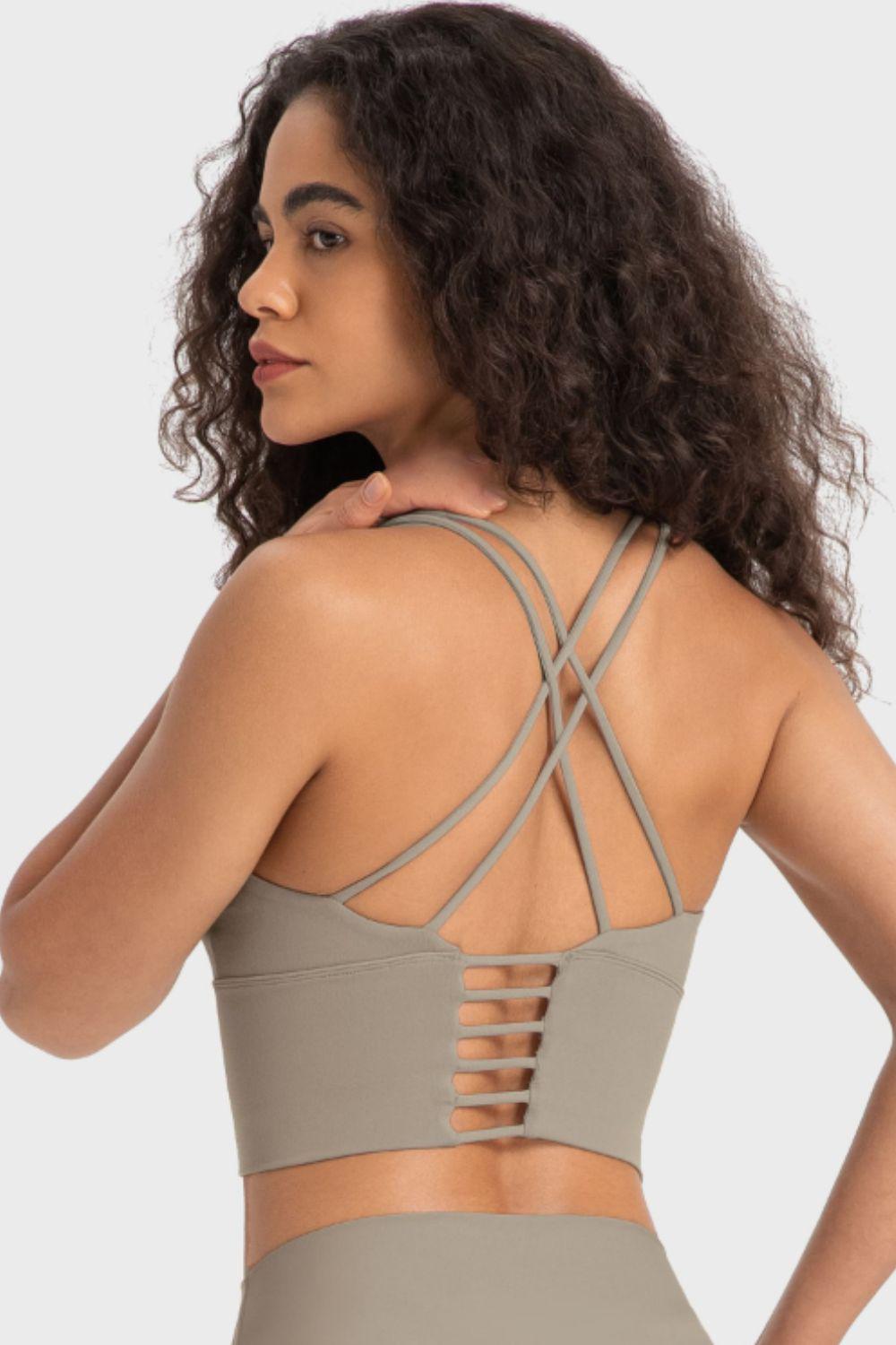 Crisscross Back Ladder Detail Sports Bra BLUE ZONE PLANET