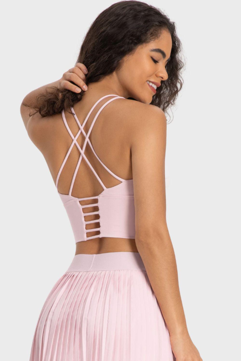 Crisscross Back Ladder Detail Sports Bra BLUE ZONE PLANET