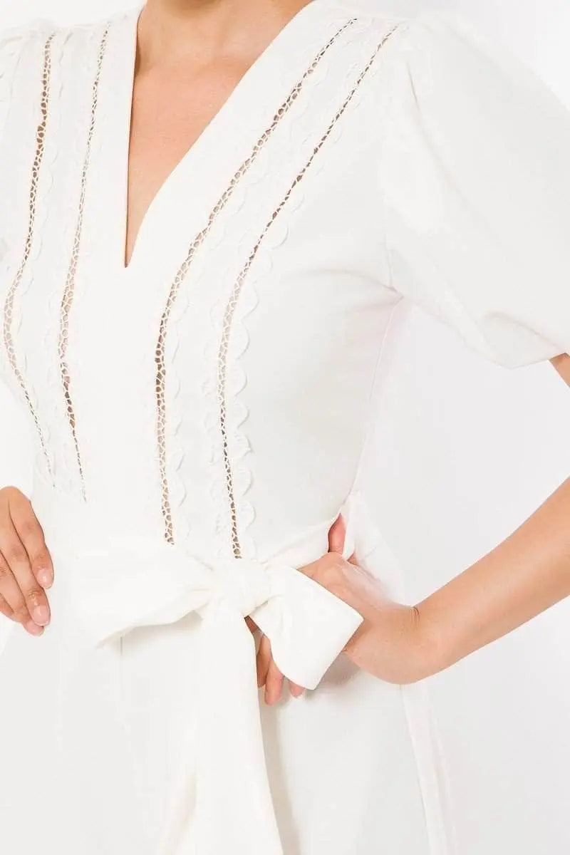Crochet Detailed Fashion Romper Blue Zone Planet