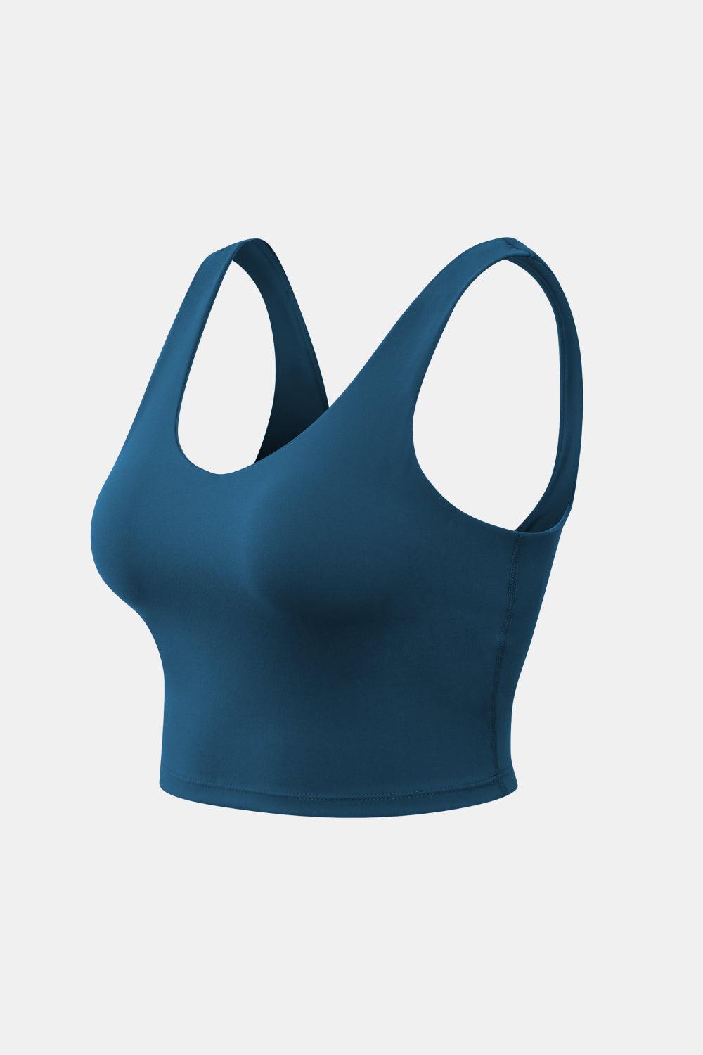 Cropped Scoop Neck Active Tank Top BLUE ZONE PLANET