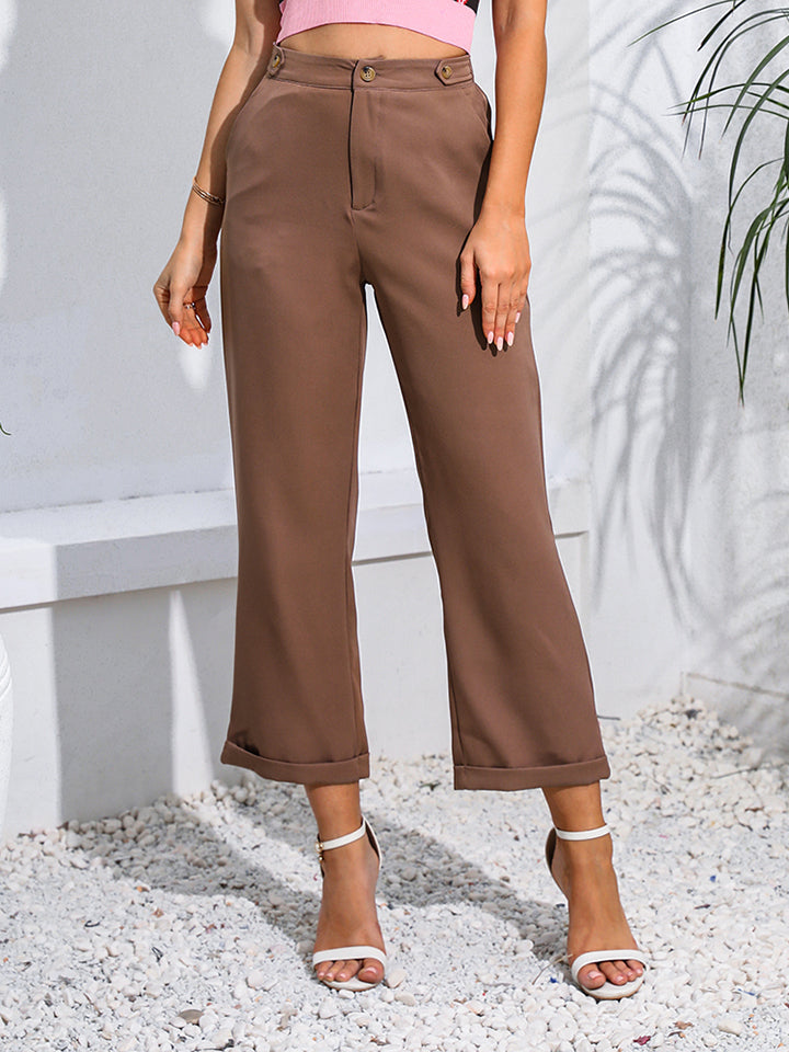 Cropped Straight Leg Pants BLUE ZONE PLANET