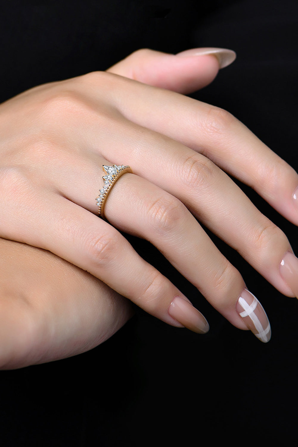 Crown Shape Moissanite Ring BLUE ZONE PLANET