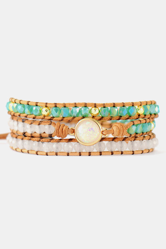 Crystal & Opal Triple-Layered Beaded Bracelet-TOPS / DRESSES-[Adult]-[Female]-Multicolor-One Size-2022 Online Blue Zone Planet
