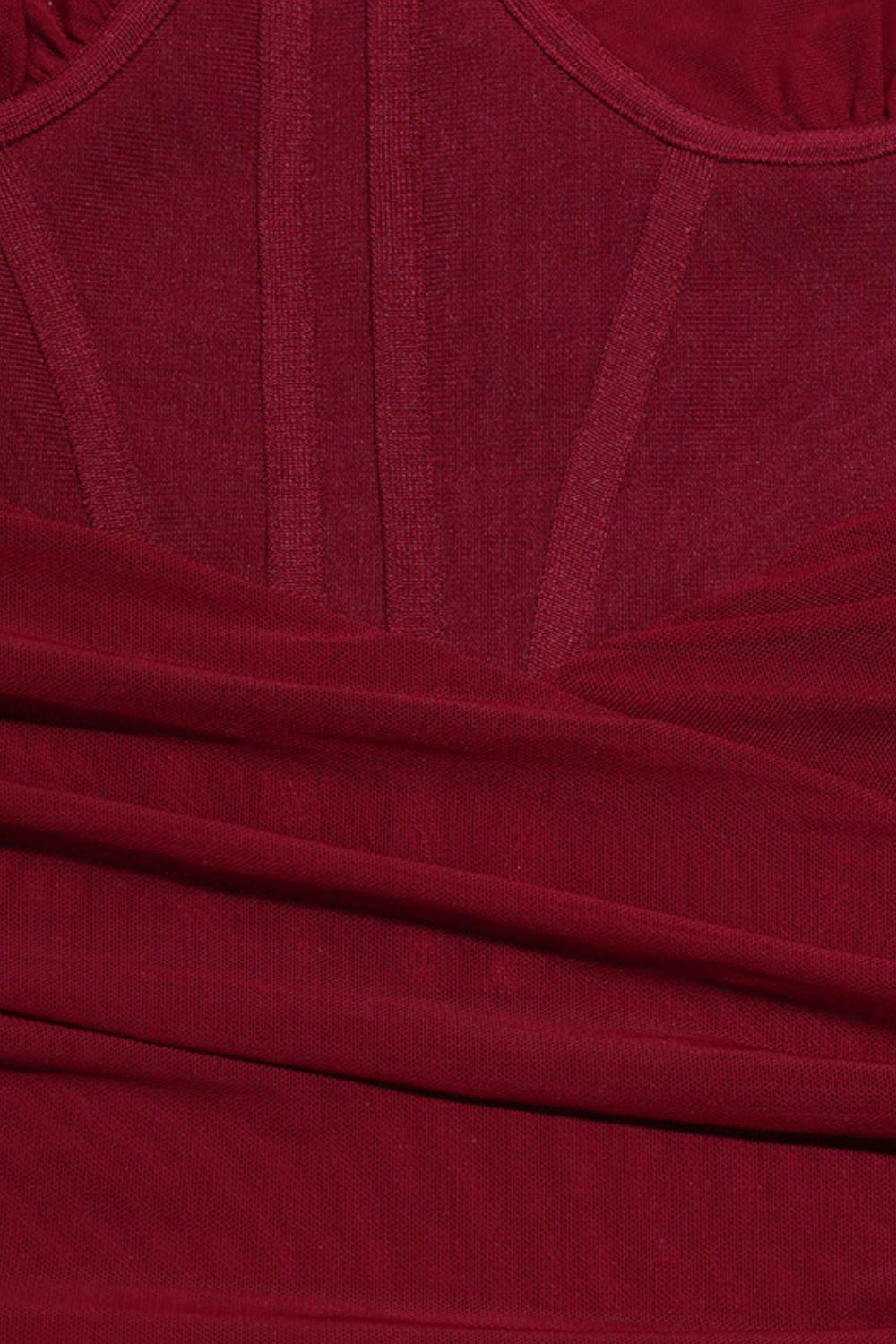 Cutout One-Shoulder Midi Bandage Dress BLUE ZONE PLANET