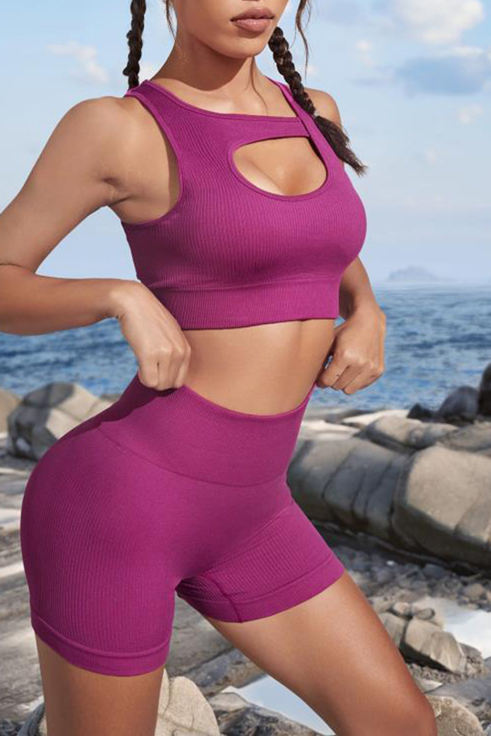 Cutout Two-Piece Sports Set BLUE ZONE PLANET