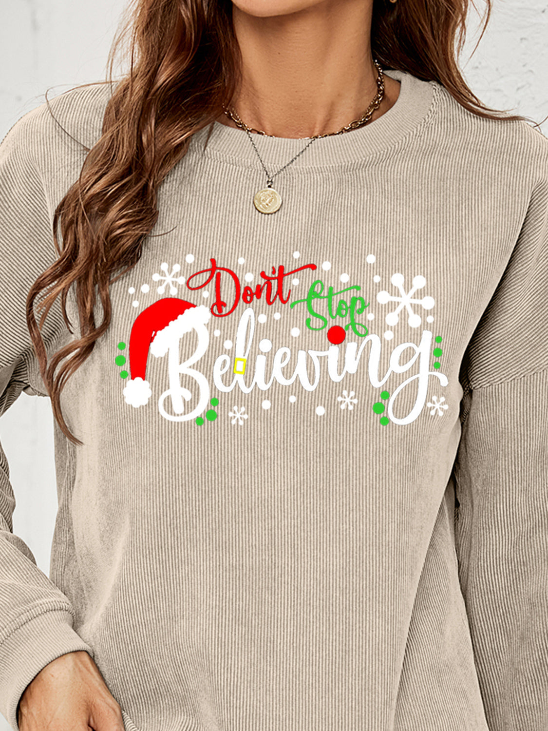 DON'T STOP BELIEVING Graphic Sweatshirt BLUE ZONE PLANET