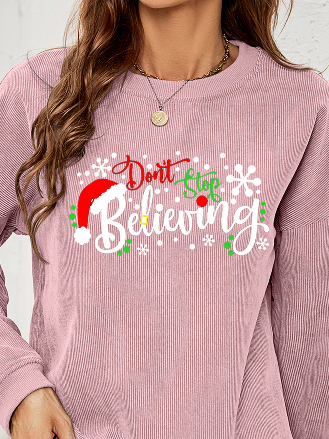 DON'T STOP BELIEVING Graphic Sweatshirt BLUE ZONE PLANET