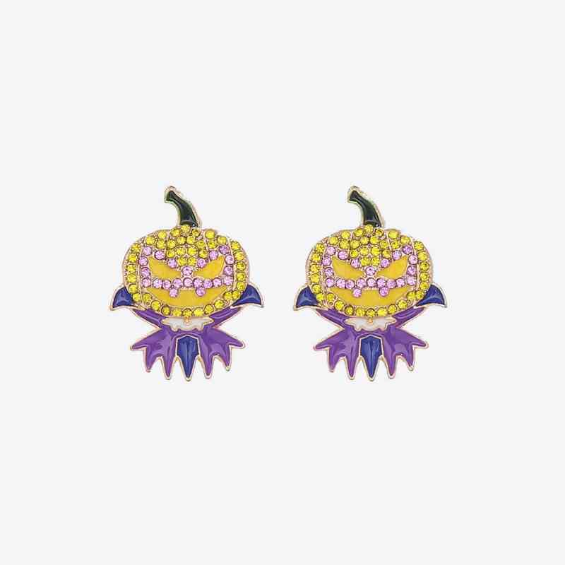 Demon Pumpkin Rhinestone Alloy Earrings BLUE ZONE PLANET