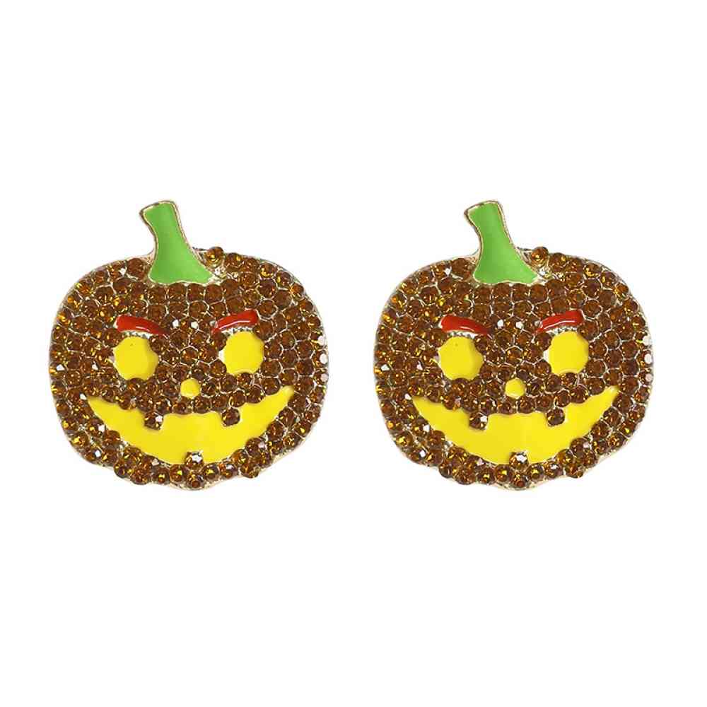 Demon Pumpkin Rhinestone Alloy Earrings BLUE ZONE PLANET