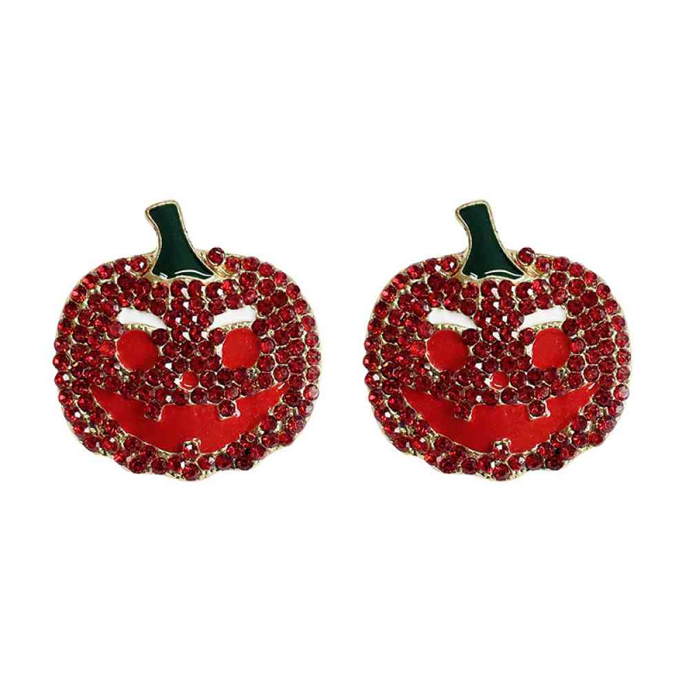Demon Pumpkin Rhinestone Alloy Earrings BLUE ZONE PLANET