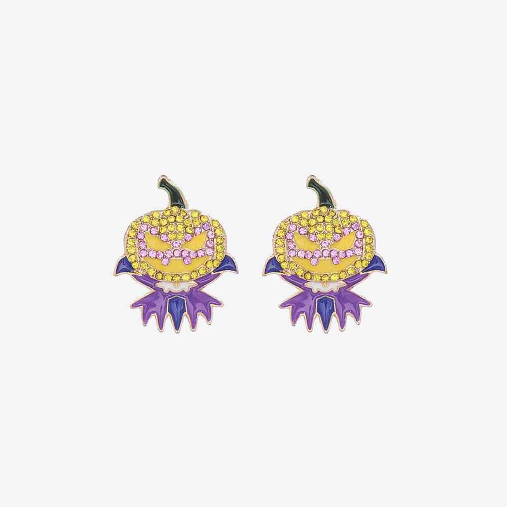 Demon Pumpkin Rhinestone Alloy Earrings BLUE ZONE PLANET