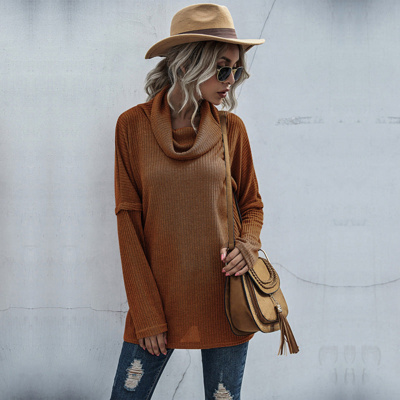 Blue Zone Planet | pile collar bottoming knitted sweater long sleeve inner layer BLUE ZONE PLANET