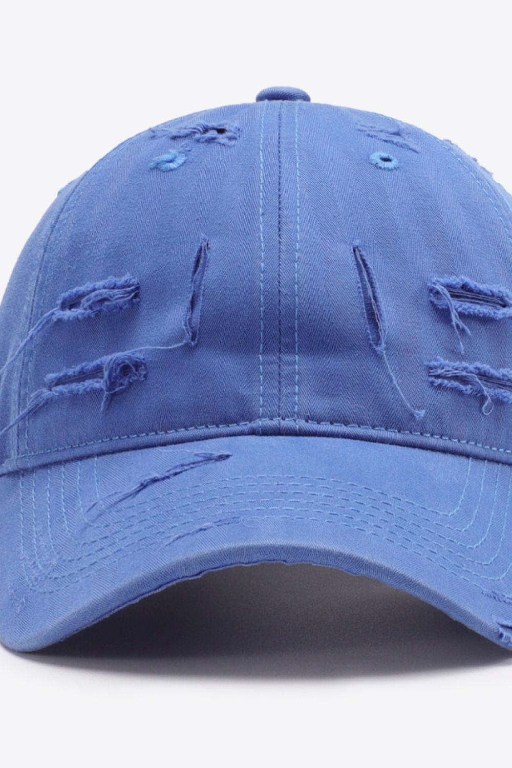 Distressed Adjustable Baseball Cap BLUE ZONE PLANET