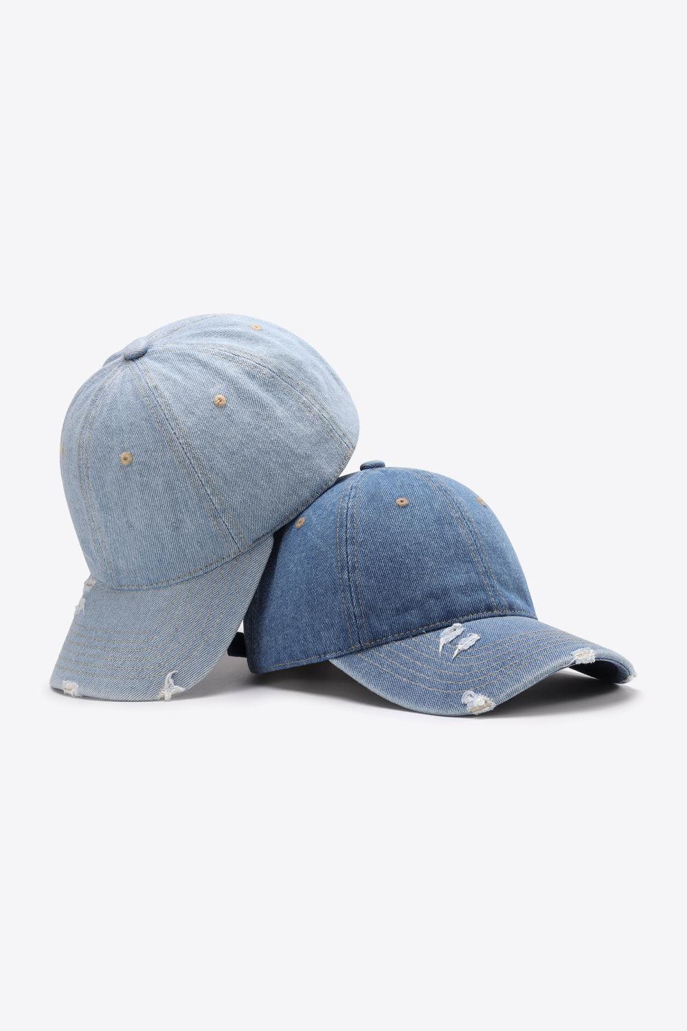 Distressed Adjustable Baseball Cap BLUE ZONE PLANET