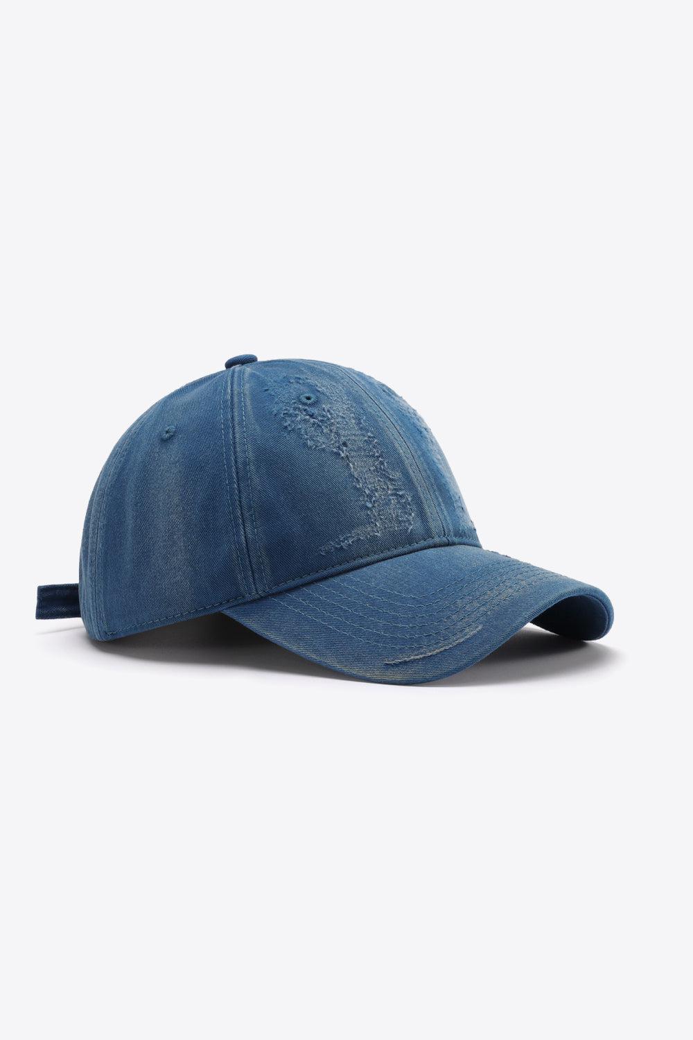 Distressed Adjustable Baseball Cap BLUE ZONE PLANET