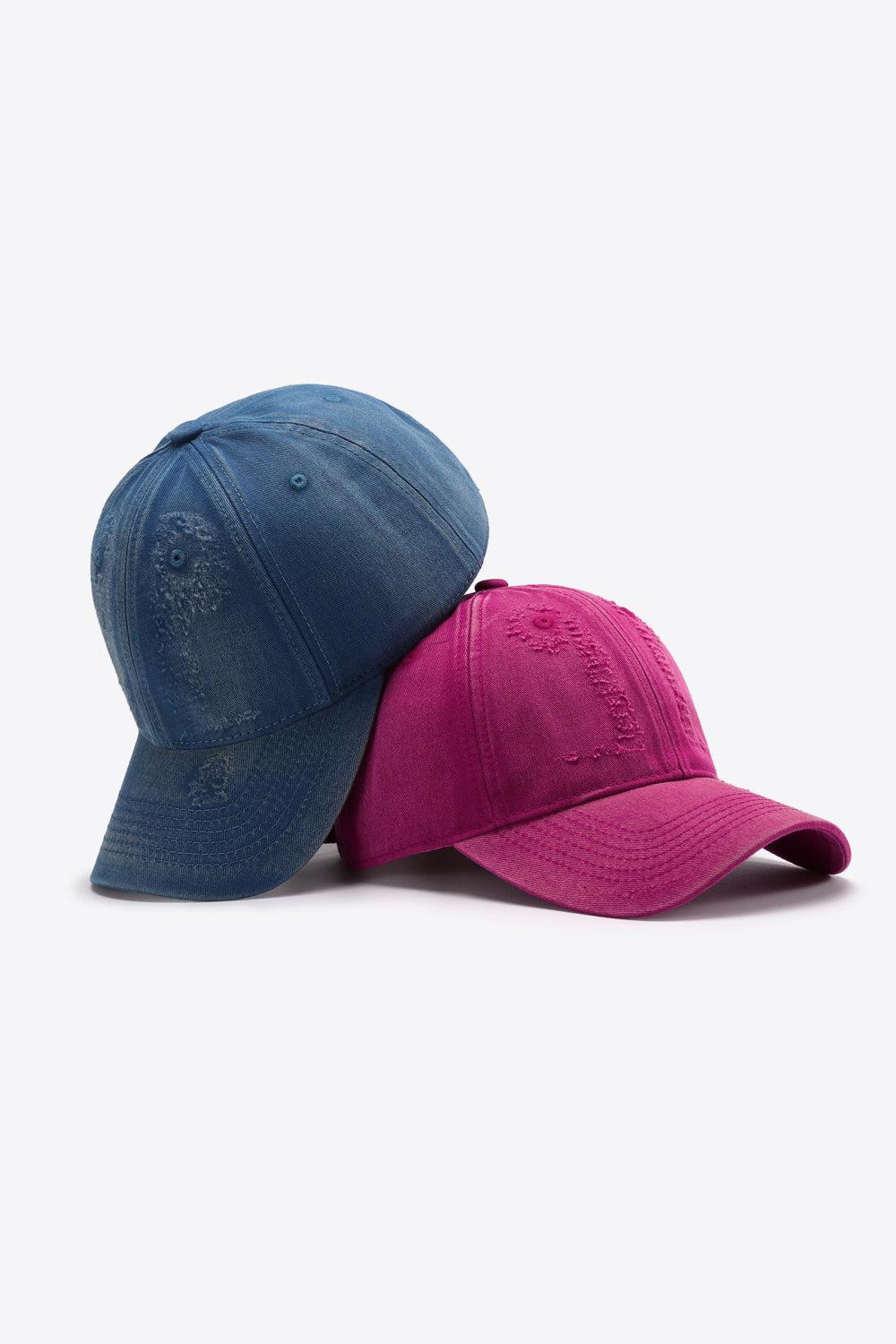 Distressed Adjustable Baseball Cap BLUE ZONE PLANET