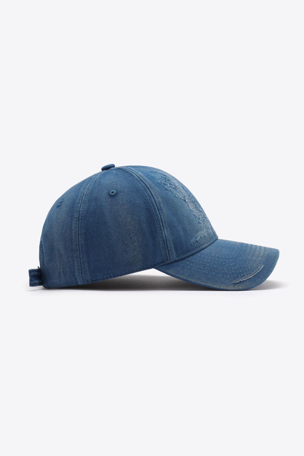 Distressed Adjustable Baseball Cap BLUE ZONE PLANET