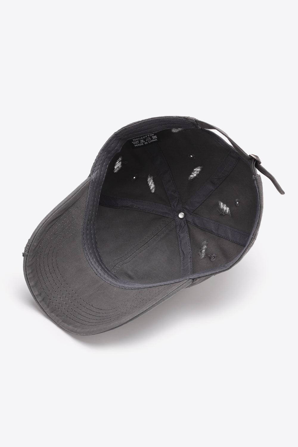 Distressed Adjustable Baseball Cap BLUE ZONE PLANET