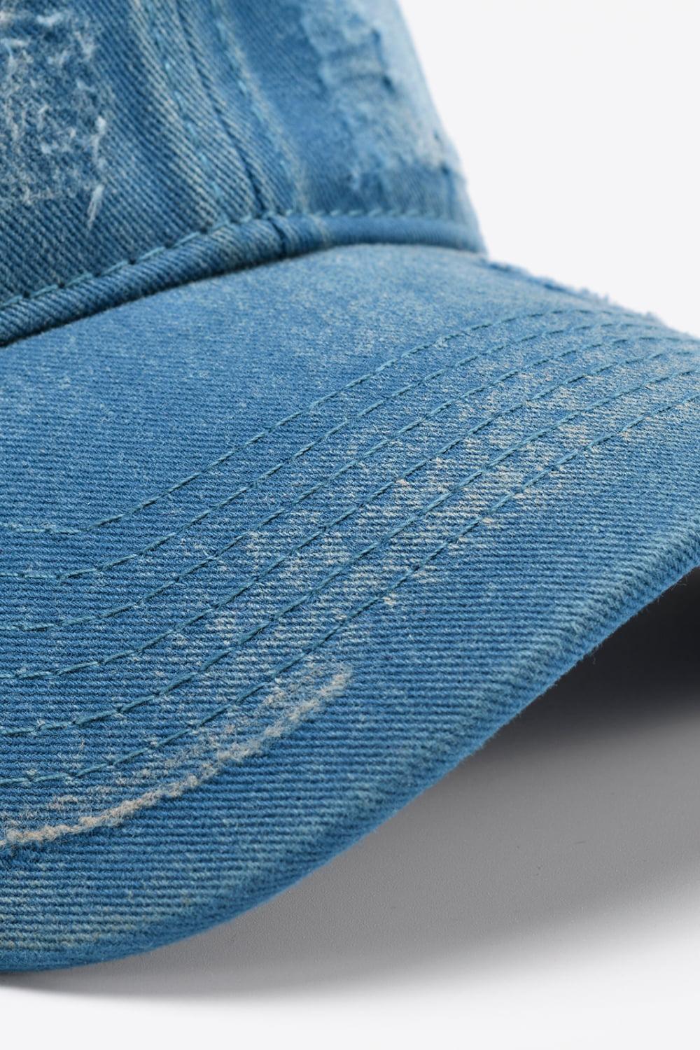 Distressed Adjustable Baseball Cap BLUE ZONE PLANET