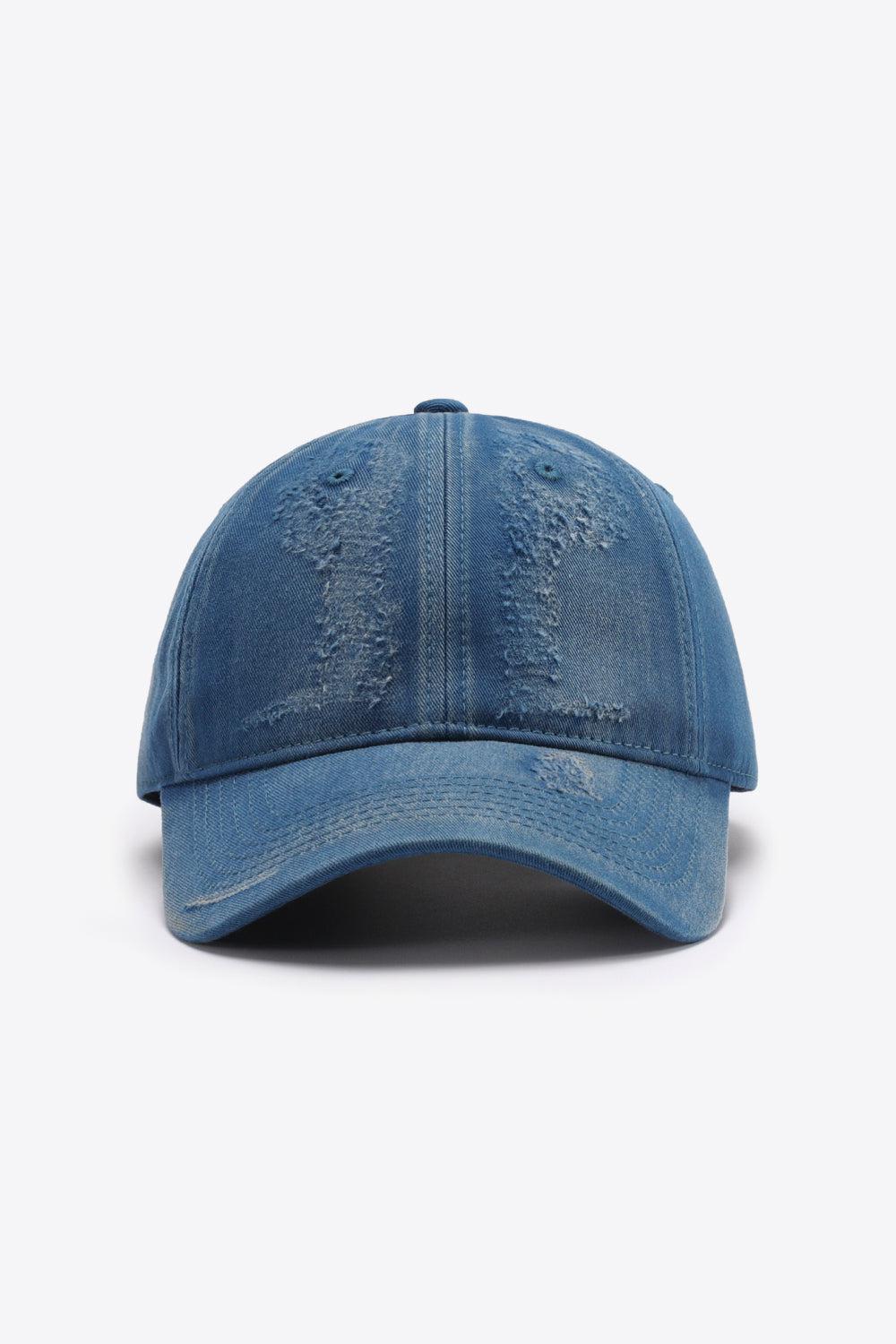 Distressed Adjustable Baseball Cap BLUE ZONE PLANET