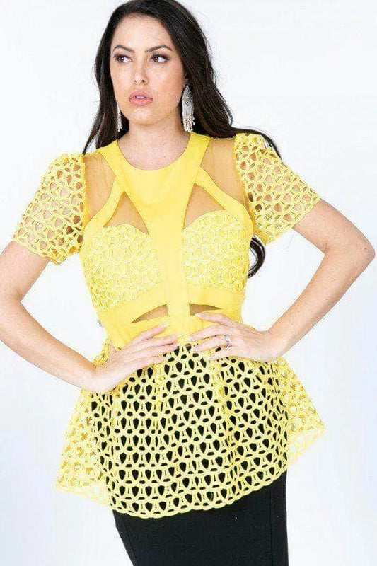 Dolce Bustier Peplum Top Blue Zone Planet