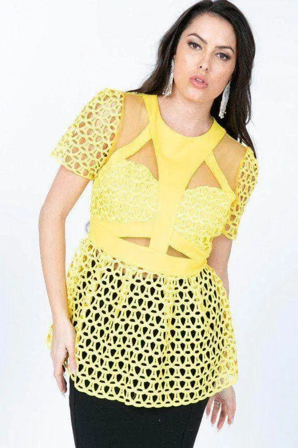 Dolce Bustier Peplum Top Blue Zone Planet