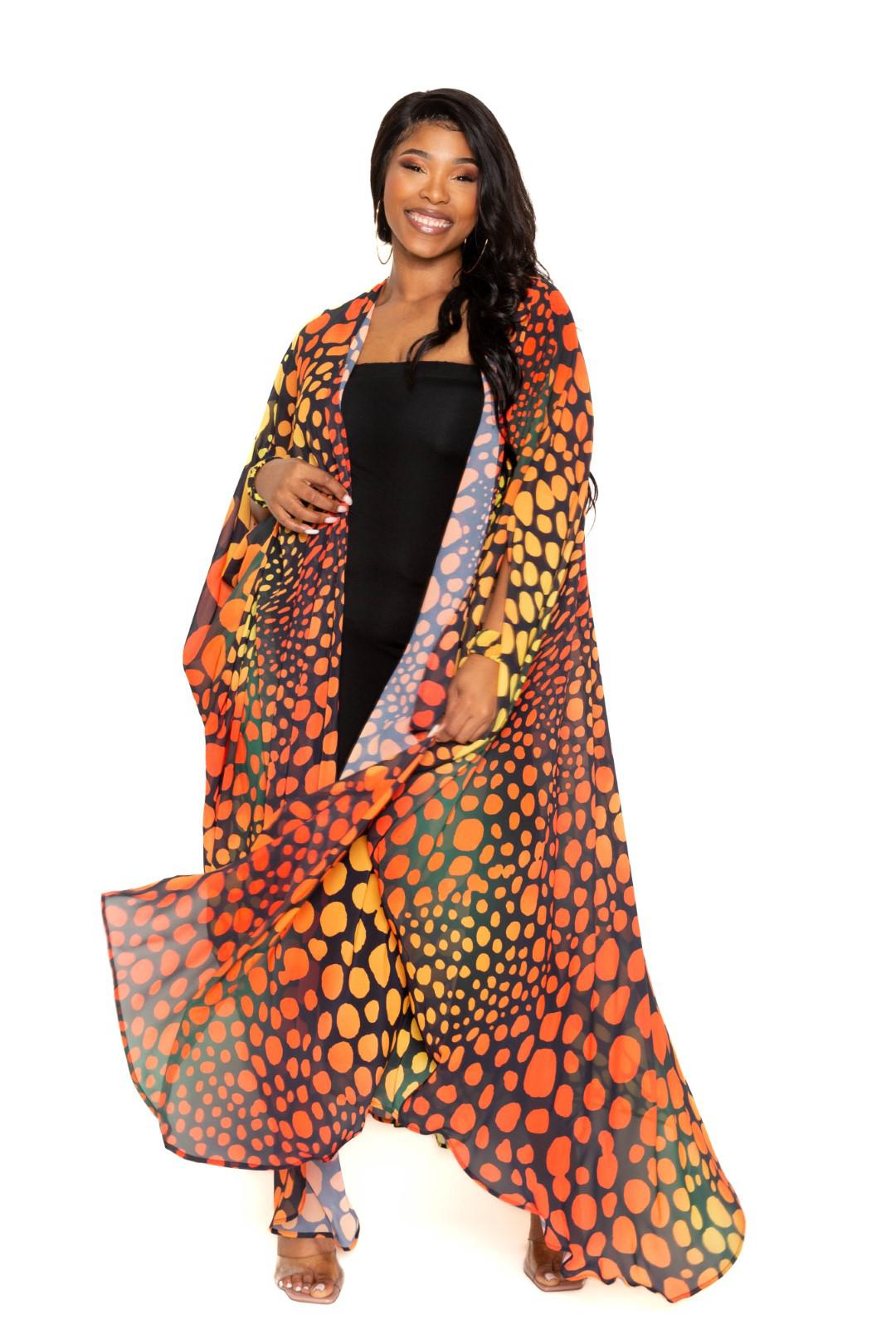 Dot Robe With Wrist Band Blue Zone Planet