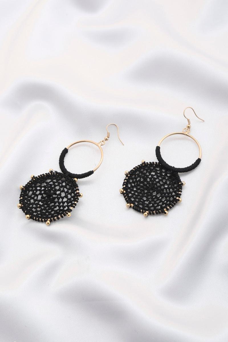 Double Circle Thread Beaded Earring Blue Zone Planet